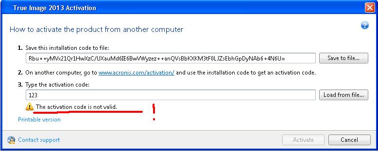 acronis true image 2013 activation code